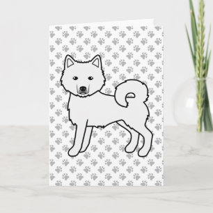 White Alaskan Malamute Niedlich Cartoon Dog Karte