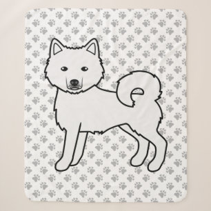 White Alaskan Malamute Niedlich Cartoon Dog Sherpadecke