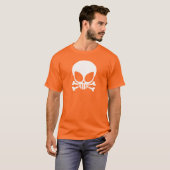White Alien Skull Dark T - Shirt (Vorne ganz)