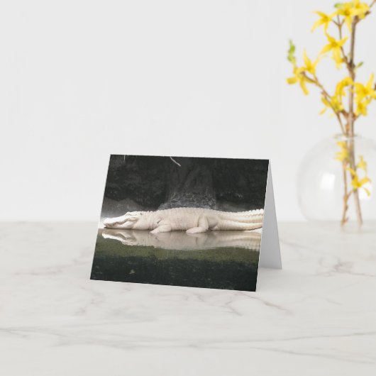 White Alligator Note Card Karte (Gelbe Blume)
