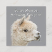 White Alpaca Fiber Yarn Quadratische Visitenkarte (Vorderseite)