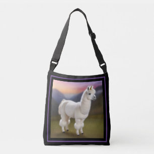 White Alpaca Pom Pom Unicorn, Tragetaschen Mit Langen Trägern
