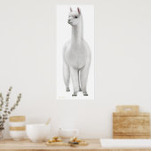 White Alpaca Print Poster (Küche)