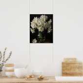 White Amaryllis Blume Art Print Poster (Küche)