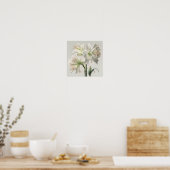 White Amaryllis Blume Art Print Poster (Küche)