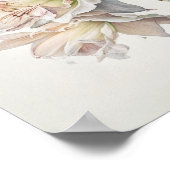 White Amaryllis Blume Art Print Poster (Ecke)
