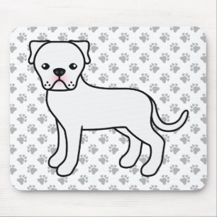 White American Bulldog Niedlicher Cartoon Dog Mousepad