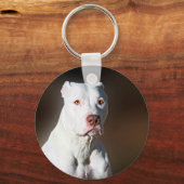 White American Pitbull Terrier Rescue Dog Schlüsselanhänger (Vorderseite)