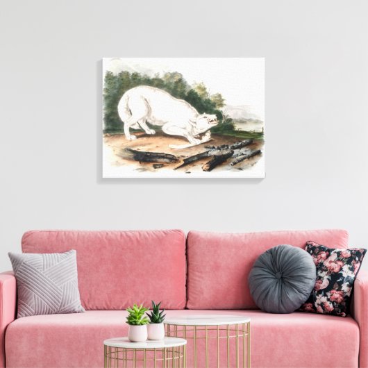 White American Wolf von John James Audubon Leinwanddruck (Insitu (Wohnzimmer))
