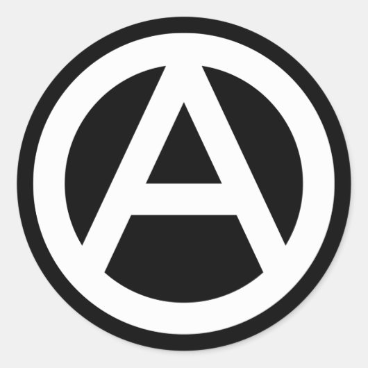 WHITE Anarchy Symbol Klassischer Rundsticker Runder Aufkleber (Vorderseite)