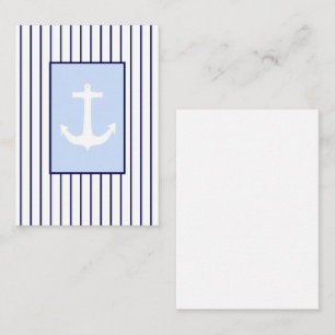 White Anchor Kapitän Blue Stripes Sea Begleitkarte