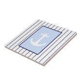 White Anchor Kapitän Blue Stripes Sea Fliese (Seite)