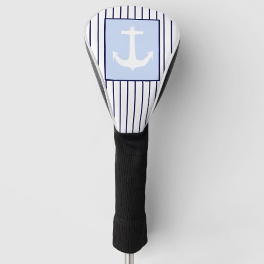 White Anchor Kapitän Blue Stripes Sea Golf Headcover (Vorderseite)
