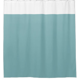 White and Aqua Two Tone Shower Curtain Duschvorhang