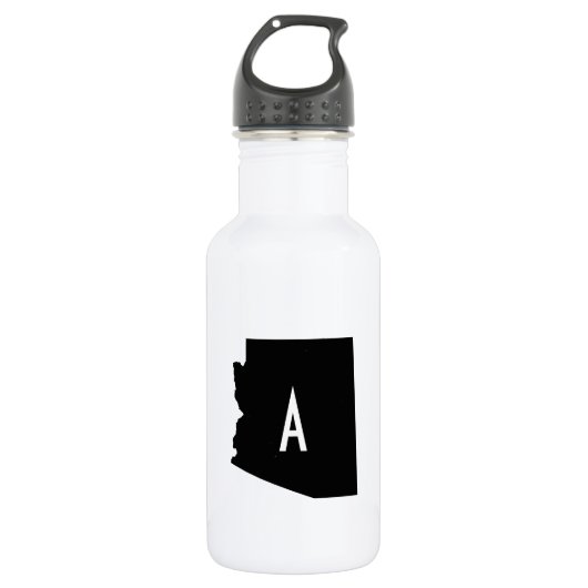 White and Black Arizona Monogram Edelstahlflasche (Vorderseite)