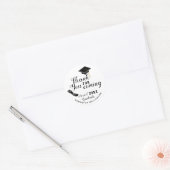 White and Black Class of 2025 Graduate Vielen Dank Runder Aufkleber (Umschlag)