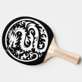 White and Black Dragon Personalized Tischtennis Schläger (Seitenansicht)
