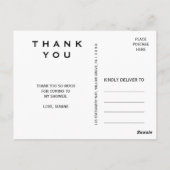 White and Black Geometric Marble Vielen Dank Postkarte (Rückseite)