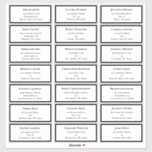 White and Black Greenerity Wedding Guest Address Aufkleber