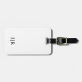 White and Black I Modern Monogram Gepäckanhänger (Vorderseite horizontal)