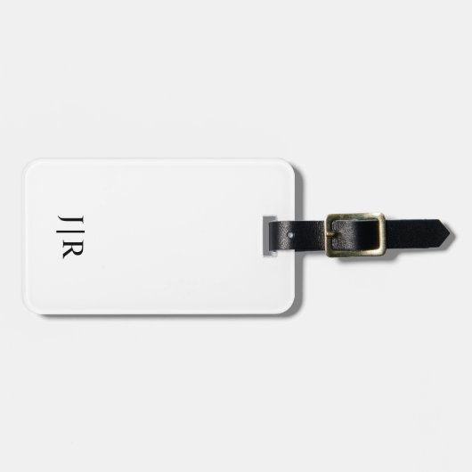 White and Black I Modern Monogram Gepäckanhänger (Vorderseite horizontal)