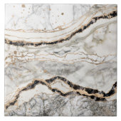 White and Black Marble Textures Abstract Fliese (Vorderseite)