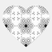 White and Black Mediterranean Tile Heart Stickers (Vorderseite)