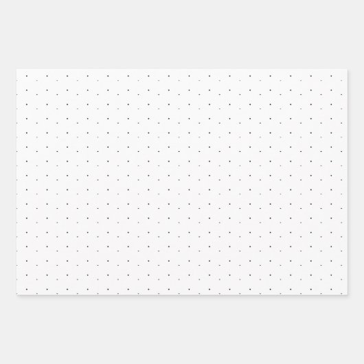 White and Black Micro Polka Dot Geschenkpapier Set (Vorderseite 3)