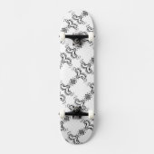 White and Black Mirrored Man HAMbWG Skateboard (Vorderseite)
