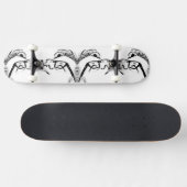 White and Black Mirrored Man HAMbWG Skateboard (Horizontal)
