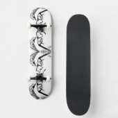 White and Black Mirrored Man HAMbWG Skateboard (Vorderseite)