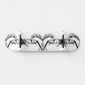 White and Black Mirrored Man HAMbWG Skateboard (Horizontal)