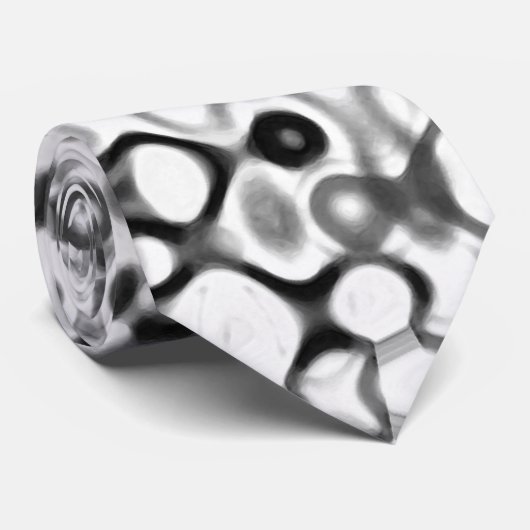 White and Black Modern Abstract Design Krawatte (Gerollt)