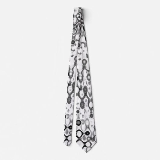 White and Black Modern Abstract Design Krawatte (Rückseite)