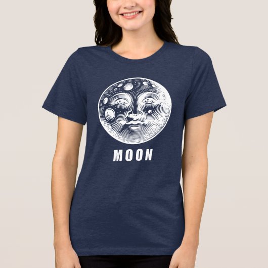 White and Black Moon Bella+Canvas Women’s Tri-Blen Tri-Blend Shirt (Vorderseite)