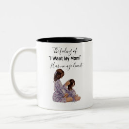 White and black mug for mother with a cute logo zweifarbige tasse