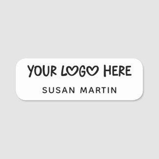 White and Black One Line Business Logo Namensschild