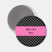 White and Black Polka Dot Pattern Magnet (Vorderseite/Rückseite)