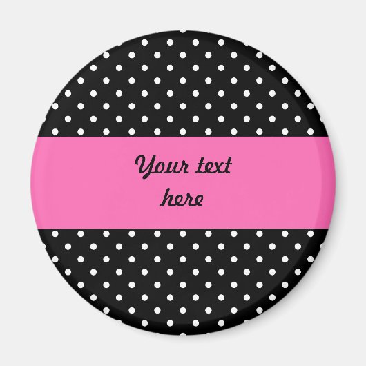 White and Black Polka Dot Pattern Magnet (Vorne)