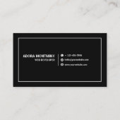 White and Black Simple Web Developer Business Card Visitenkarte (Rückseite)