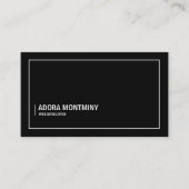 White and Black Simple Web Developer Business Card Visitenkarte (Vorderseite)