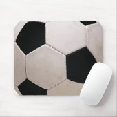 White and Black Soccer Ball Mousepad (Mit Mouse)