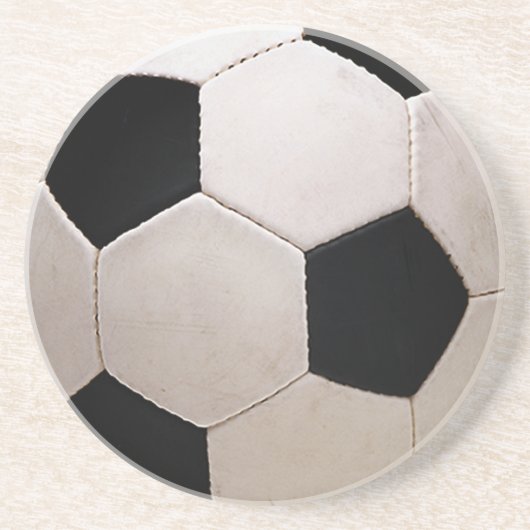 White and Black Soccer Ball Untersetzer (Vorne)