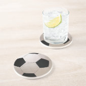 White and Black Soccer Ball Untersetzer (Seite)