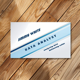White and Blue Data Analyst Visitenkarte
