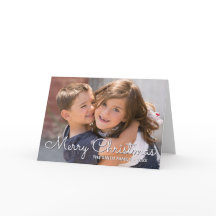 White and Blue Frohe Weihnachtsfamilie Foto