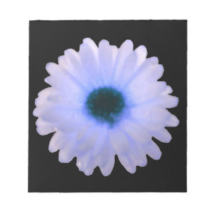 White and Blue Marigold Notepad Notizblock