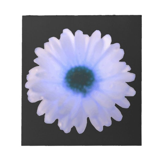 White and Blue Marigold Notepad Notizblock (Vorderseite)