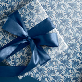 White and Blue Pattern Wrapping Paper Geschenkpapier