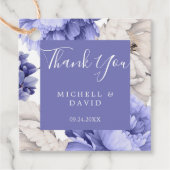 White and Blue Peony Florals Vielen Dank Geschenkanhänger (Vorderseite)